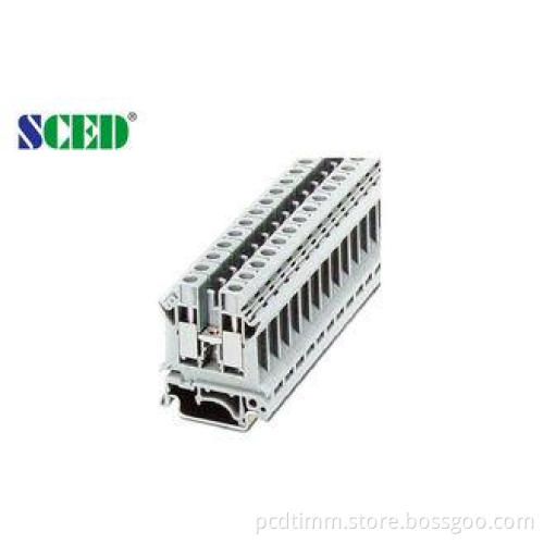 10.2mm Rail-Mounted Terminal Blocks , AWG 24 - 6 600V 65A B